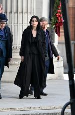 SELENA GOMEZ on the Set of Only Murders in the Building outside Freemasons