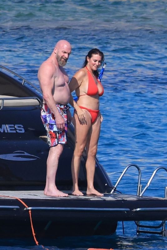 STEPHANIE MCMAHON in Bikini Enjoying a Relaxing Boat Trip Around Mykonos Island 08/15/2025
